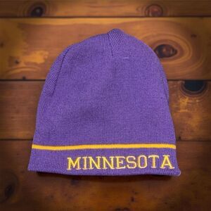Reversable NFL MN Vikings MN Purple Yellow Knit Beanie